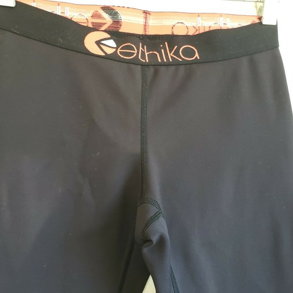 Ethika Performance 3/4 Pants Womens Size Small Black Neon Orang Subzero Seamless - Picture 2 of 10